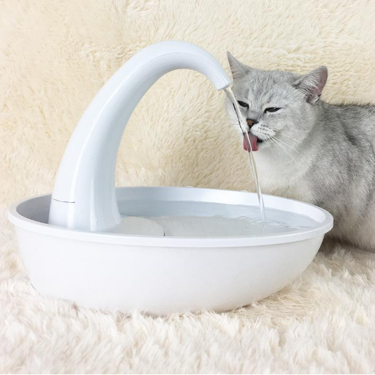 Automatic Swan Pet Cat Water Dispenser Drinking Bowl