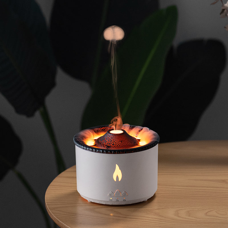 Portable Aroma Diffuser with Remote Control - Experience the Essence of Nature with our Flame and Blue Volcano Essential Oil Humidifier