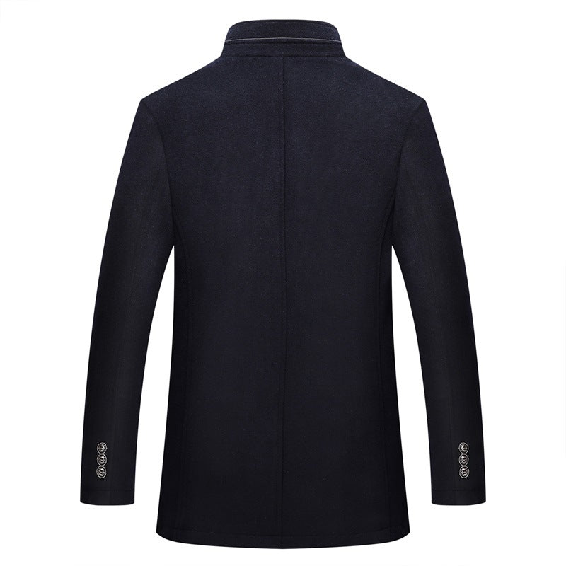 Long Men's Coats Polyester Fiber Business Gentleman look. Classic trendy fishionable look.