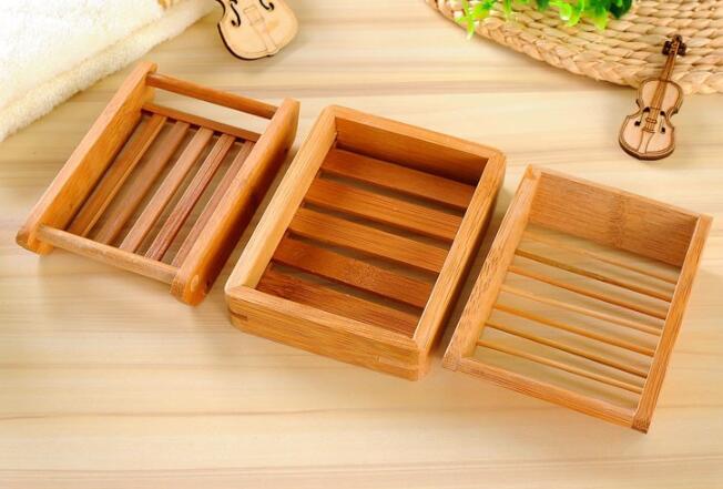 Bamboo and wood drain soap box soap dish