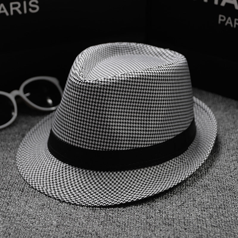 Very nice unique high quality British Houndstooth European and American Sun Hats for Men.