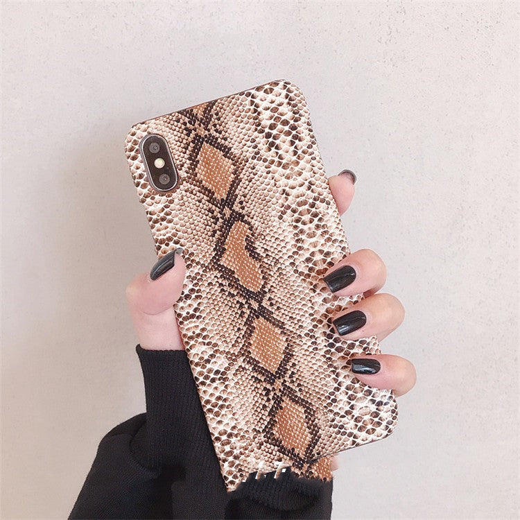 Leather luxury snake skin mobile phone case