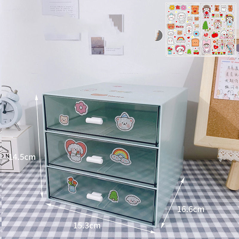 Office Desktop Storage Box Transparent Small Drawer