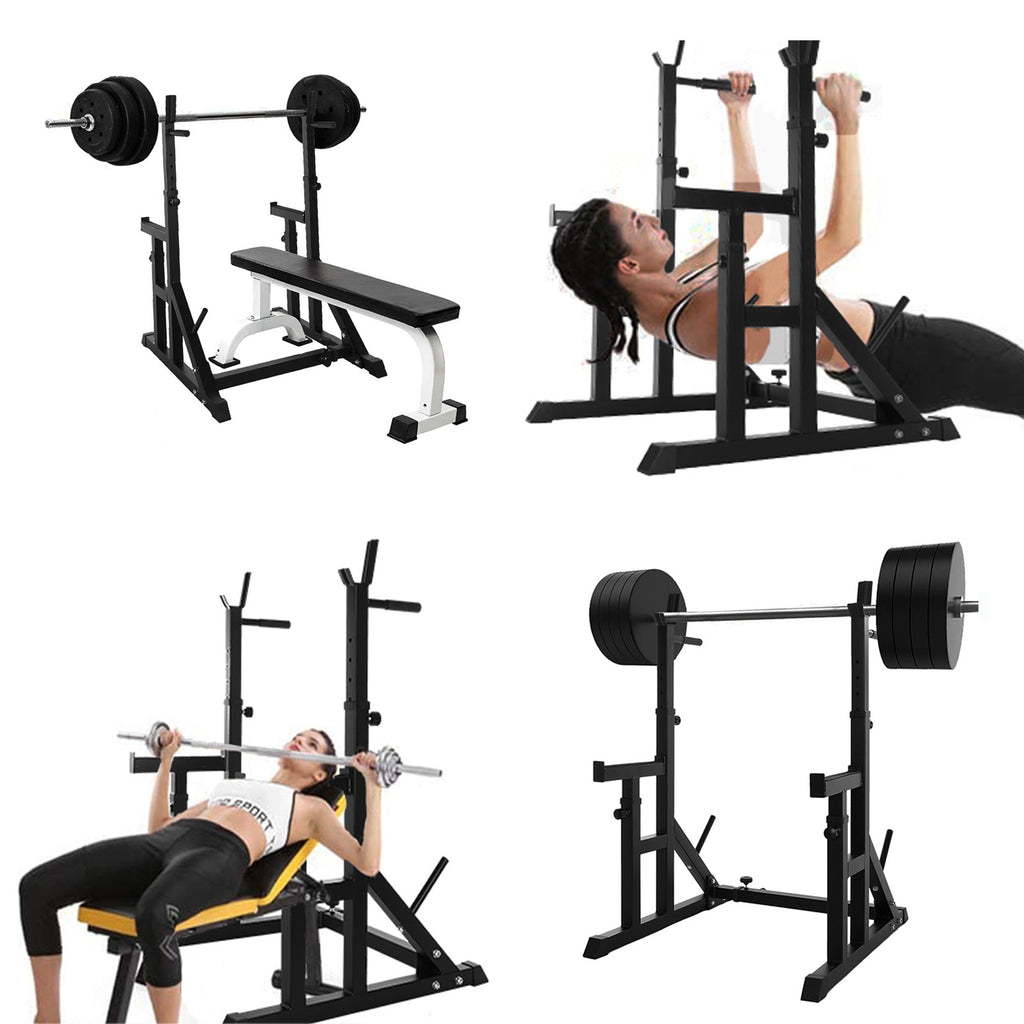 Adjustable Squat Rack Stands Multifunction Barbell Bench Press Dipping Station