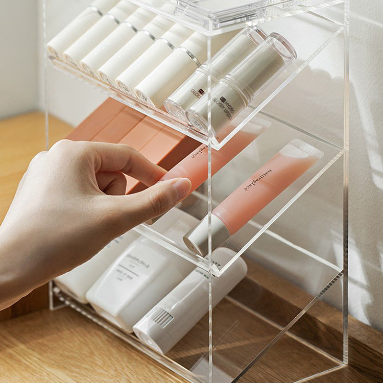 Transparent acrylic cosmetic storage box