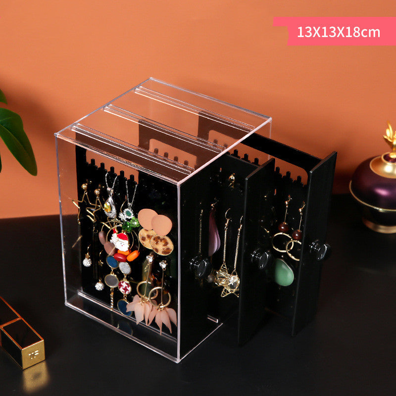 Transparent earring storage box
