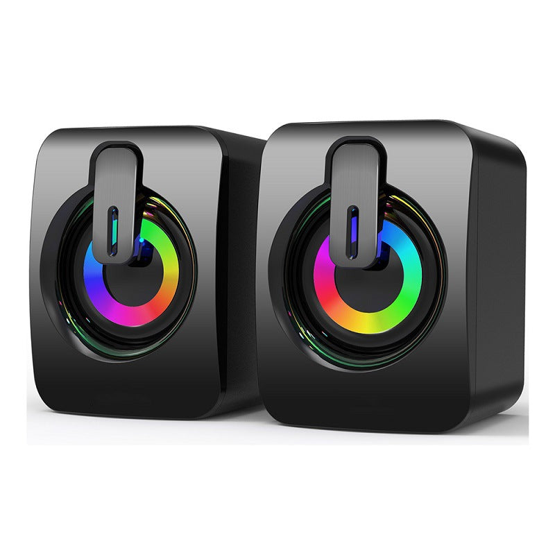 Compact USB Mini RGB Desktop Speaker - Perfect for Home Office Audio and Video Needs