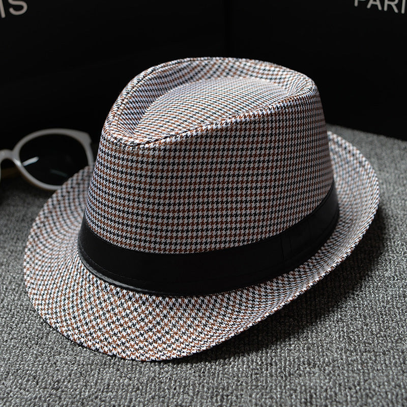 Very nice unique high quality British Houndstooth European and American Sun Hats for Men.