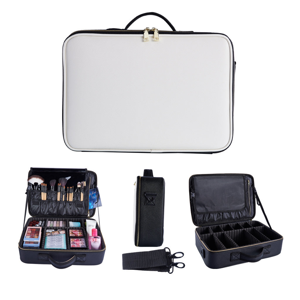 Makeup With Adjustable Dividers Portable Travel Cosmetic Bag Organize Case