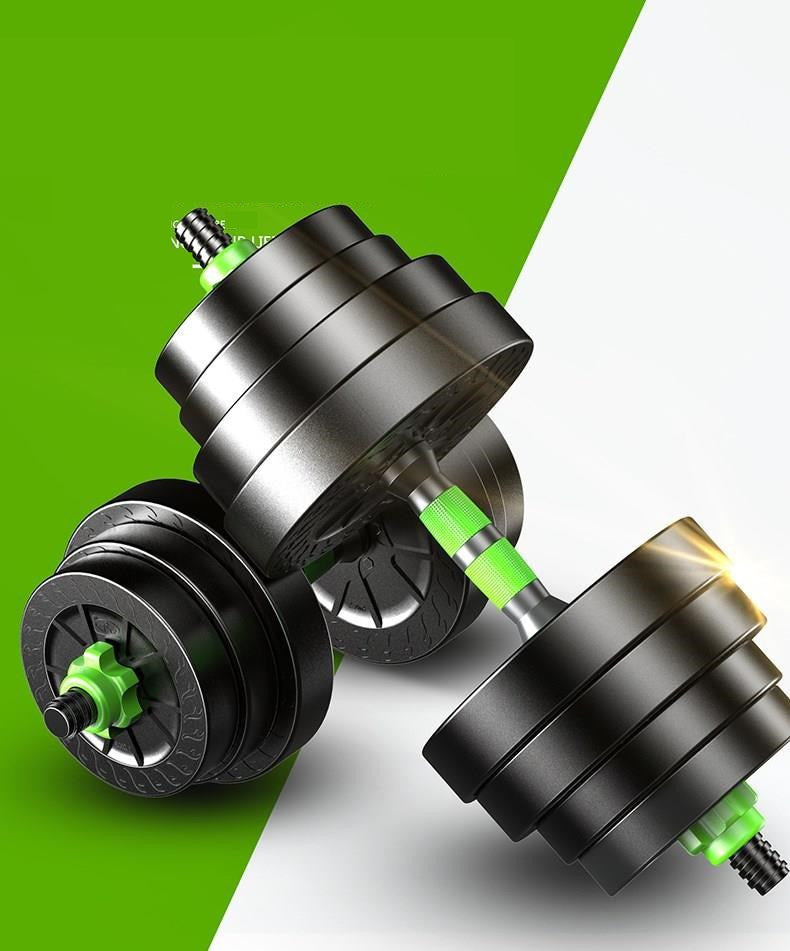 Premium Black and Green Dumbbells for Fitness Enthusiasts. Detachable Fitness Equipment Home. Versatile and Adjustable Black Dumbbells for Home Fitness and Strength Training Workouts, Portable and Detachable.