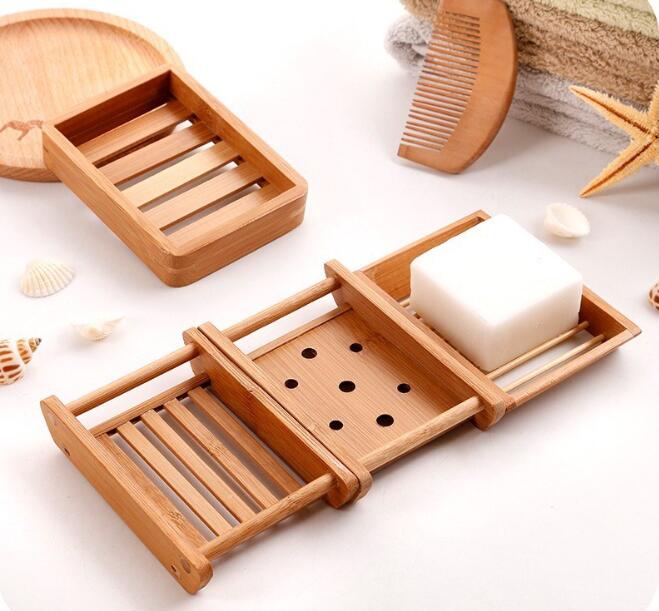 Bamboo and wood drain soap box soap dish