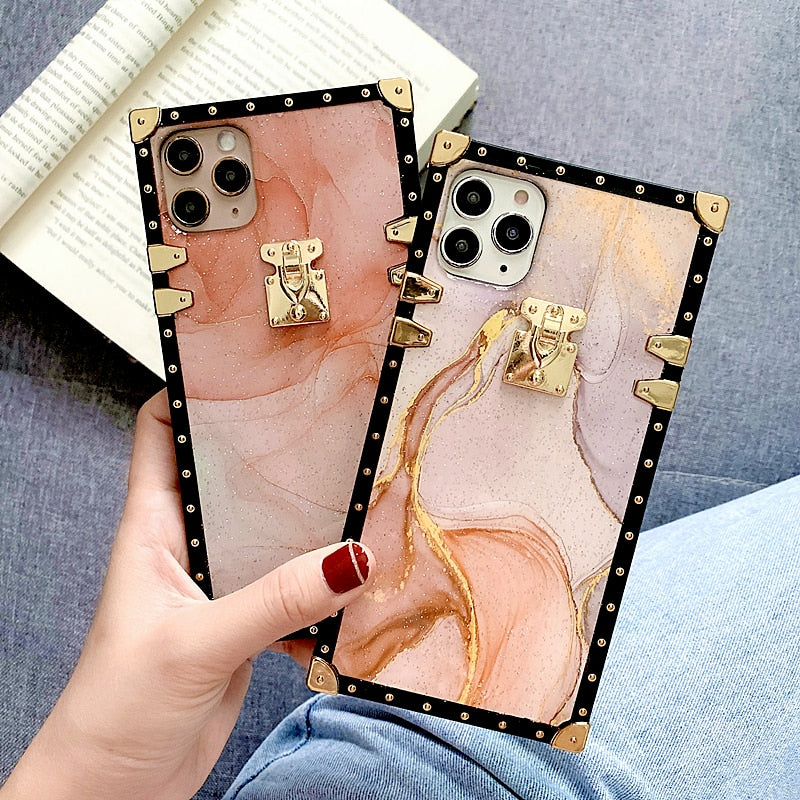 Luxury Square Marble Texture Phone Case