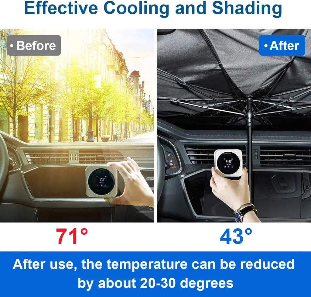 57'' X 31'' Car Umbrella UV Reflecting Sun Shade Cover For Windshield Foldable Front Car Sunshade Umbrella