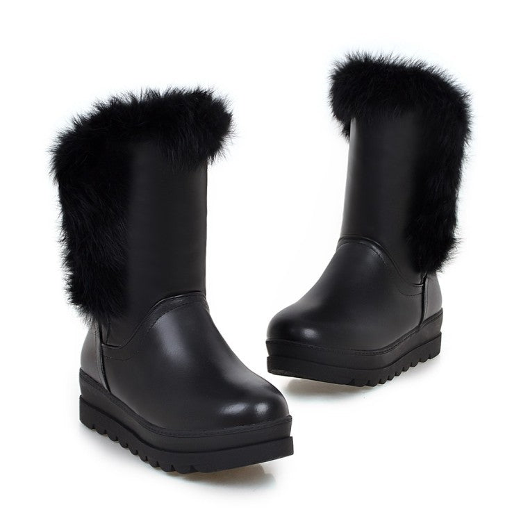 Mid-tube wedge snow boots