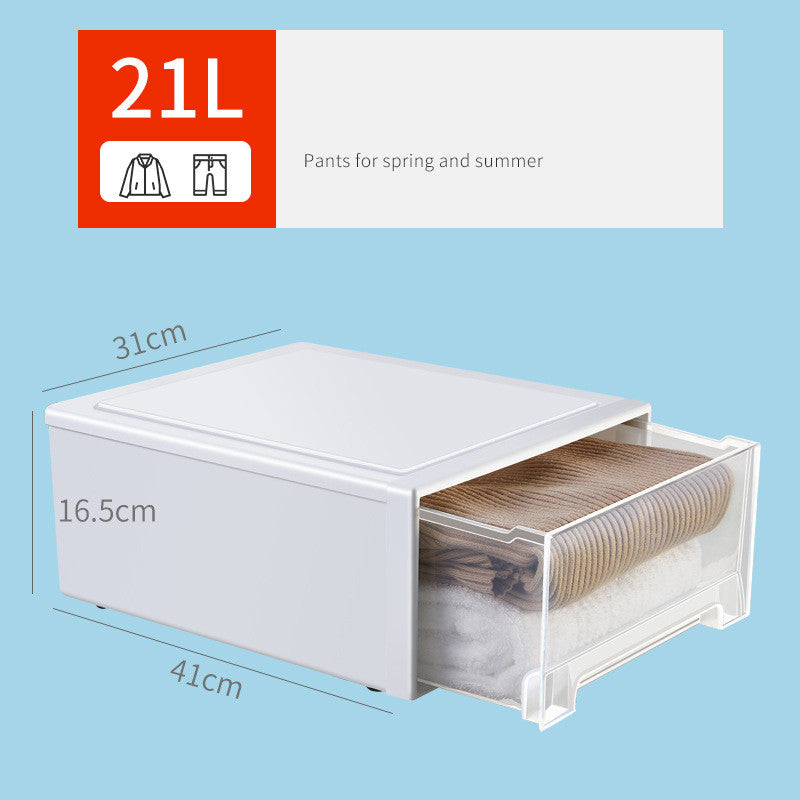 Clothes Storage Box Drawer Type Plastic Thickened Transparent Finishing Box