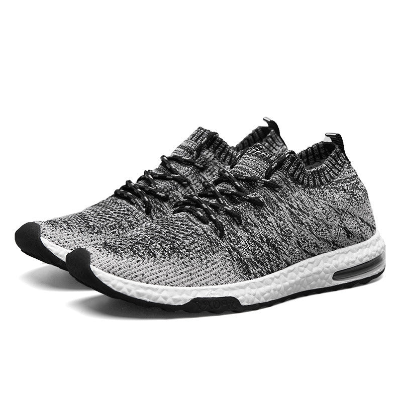 Flying woven mesh sports shoes breathable and comfortable men's shoes with wild travel shoes