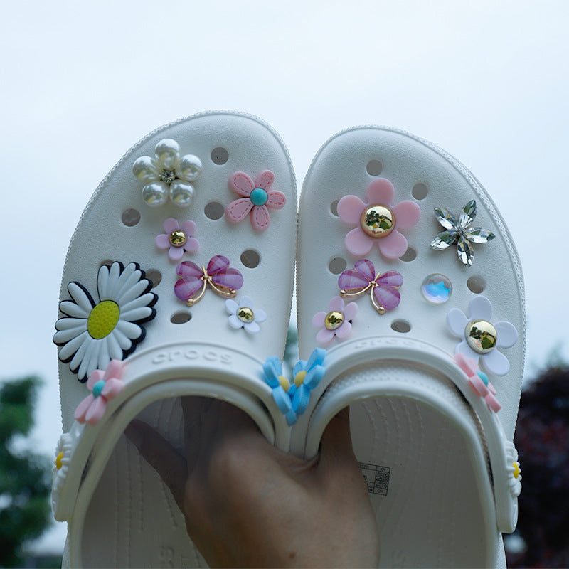 Hole Shoe Buckle Chrysanthemum Buckle Flower Decoration crocs.