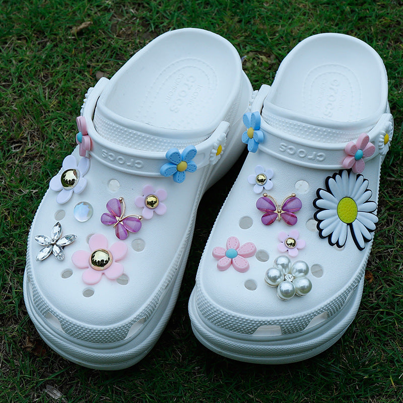 Hole Shoe Buckle Chrysanthemum Buckle Flower Decoration crocs.