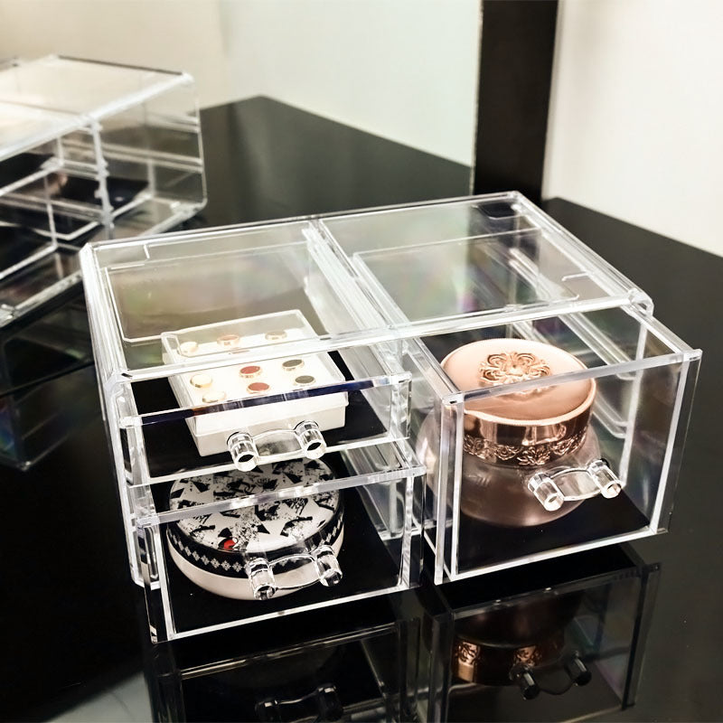 Transparent Cosmetic Storage Box Dustproof Jewelry