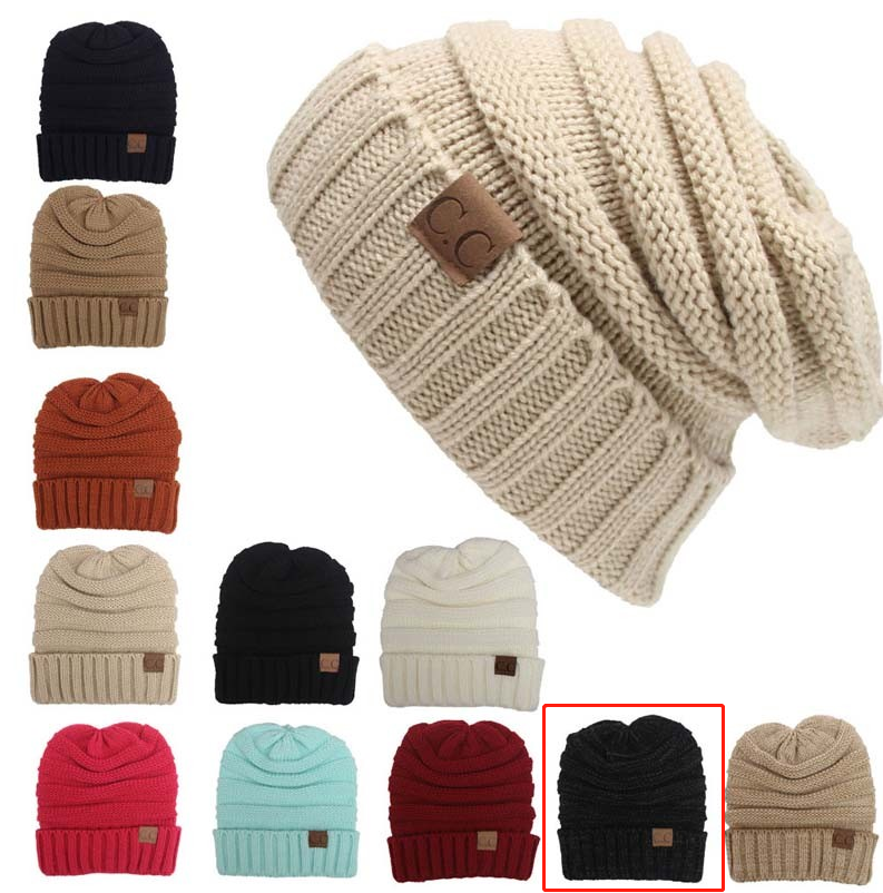 Unisex CC Beanies Winter Hats. knitted casual wool warm Beanie.