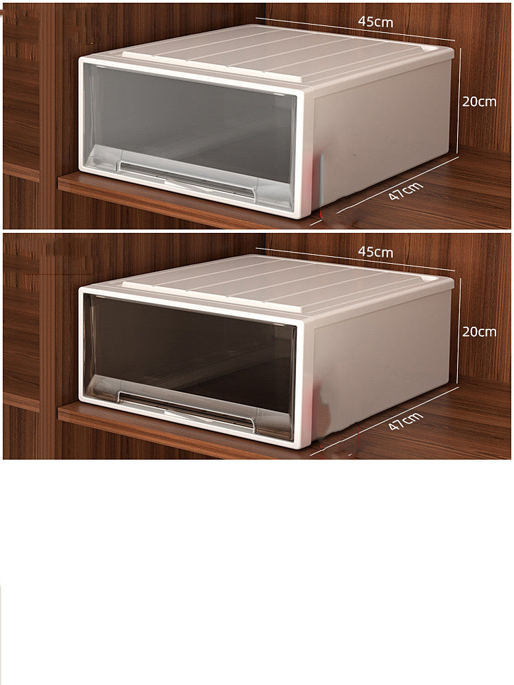 Drawer Type Storage Box Plastic Transparent Clothing Locker