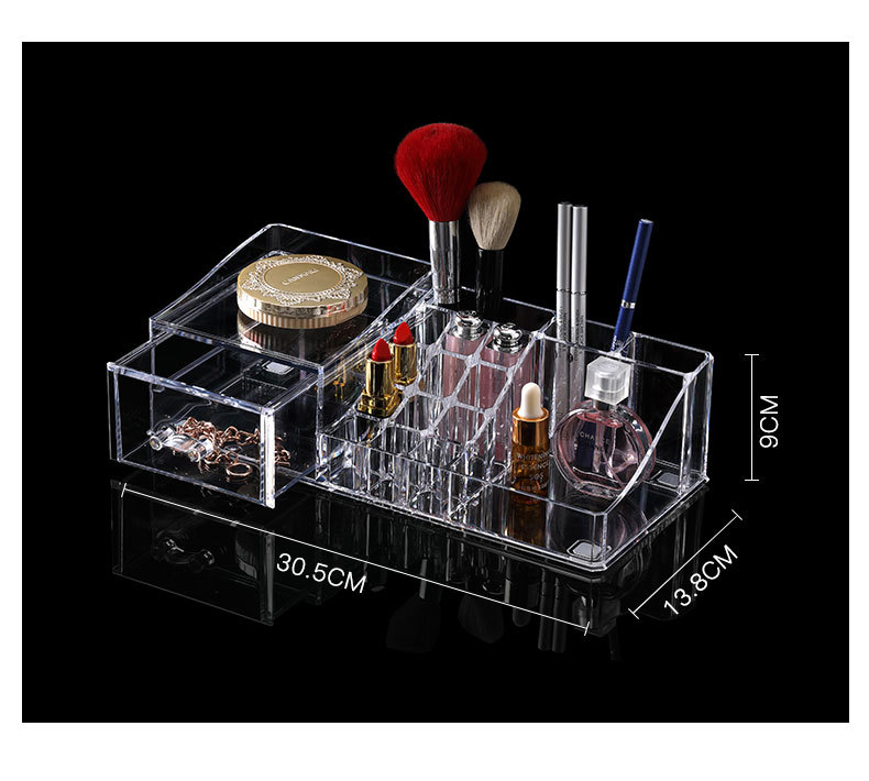 Transparent cosmetic storage box