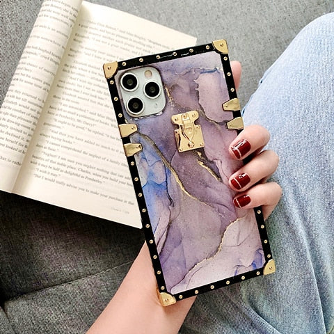 Luxury Square Marble Texture Phone Case