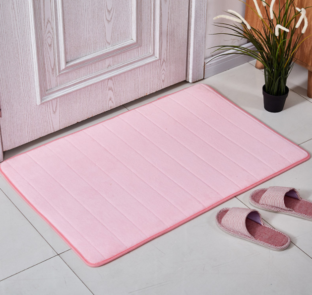 Coral Velvet Bathroom Customizable Memory Foam Absorbent Floor Mat