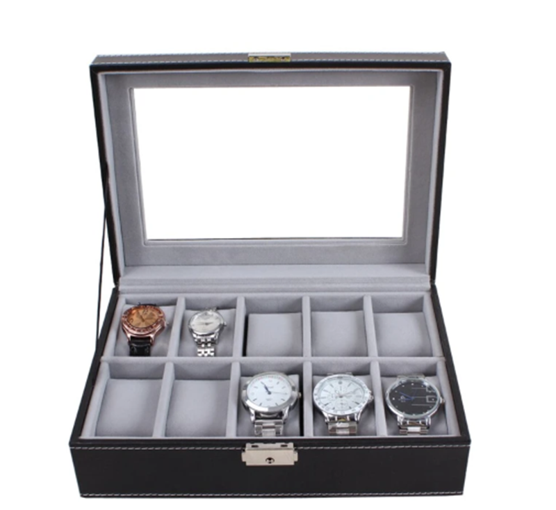 Watch Storage Display Box Transparent Wood