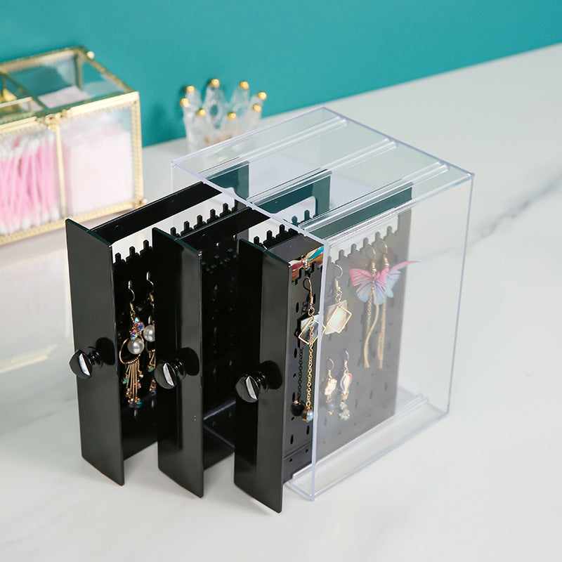 Transparent earring storage box