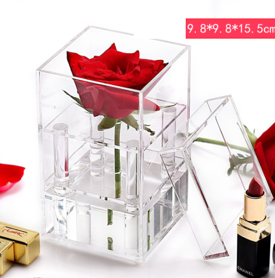 Flower Transparent Square Storage Box Display Box