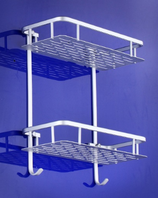 Free punching wall hanging rack bathroom space aluminum corner frame 3 layer bathroom hand washing table corner storage