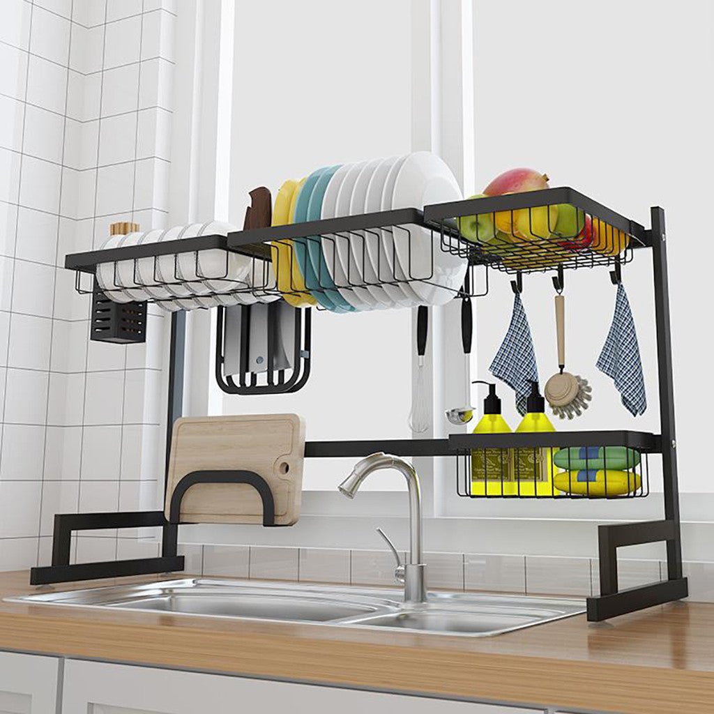 Dish Drying Rack Over Sink Display Drainer Kitchen Utensils Holder US Stock