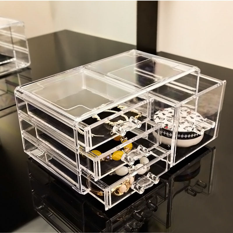 Transparent Cosmetic Storage Box Dustproof Jewelry