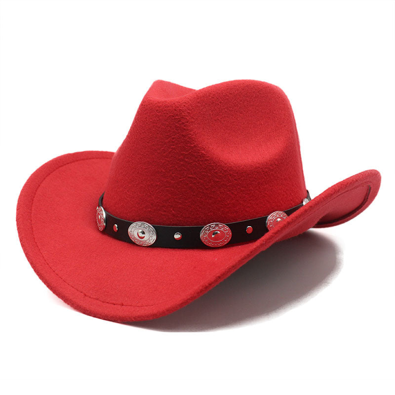 Unisex Minority Style Woolen Western Cowboy Hats.