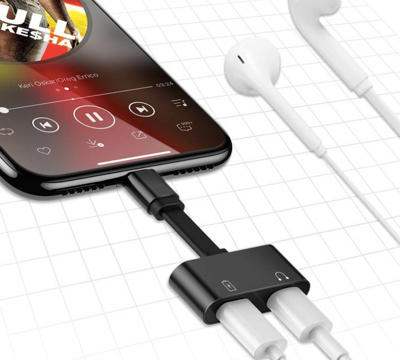 Mobile Charger & Audio Headset connection 2 in 1 Lightning Adapter