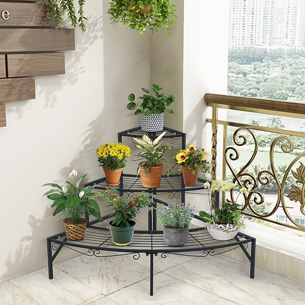 3 Tier Plant Stand Flower Pot Rack Corner Shelf Display Holder For IndoorOutdoor