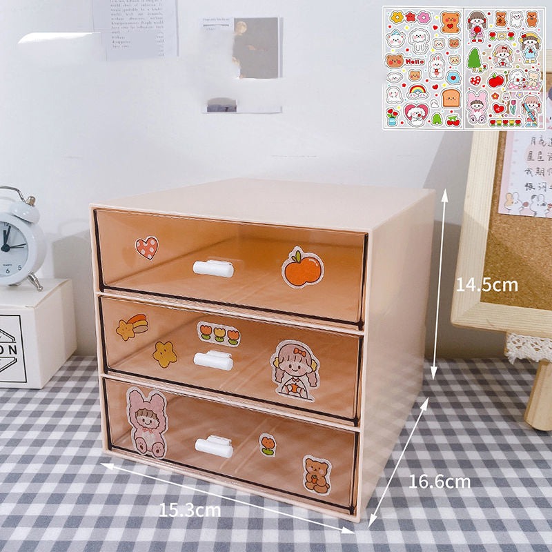 Office Desktop Storage Box Transparent Small Drawer