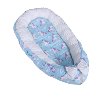 Prevent Fall Baby Bed with Animal Pattern: Ensuring Safety and Comfort. Organic Cotton Baby Bed: Breathable and Removable for Newborns Aged 0-2 Years. Practical to use everywhere.