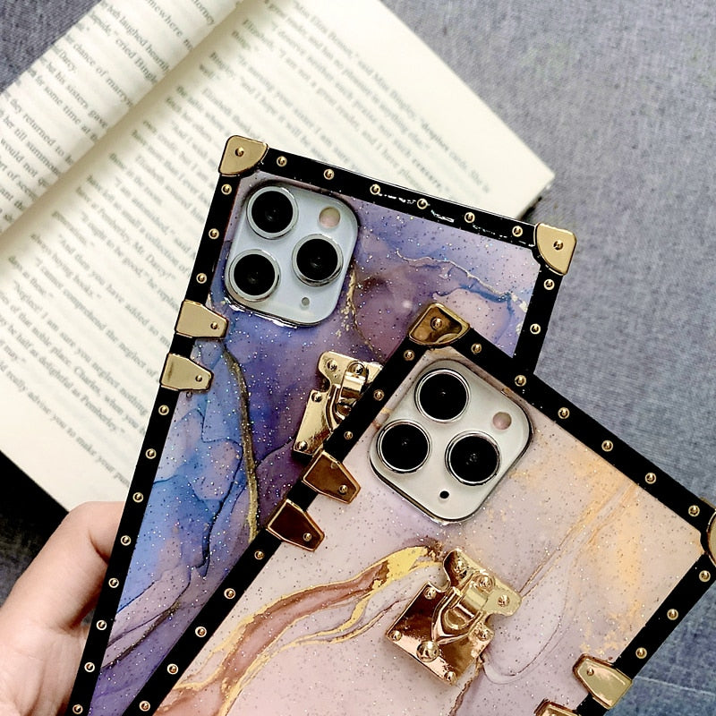 Luxury Square Marble Texture Phone Case