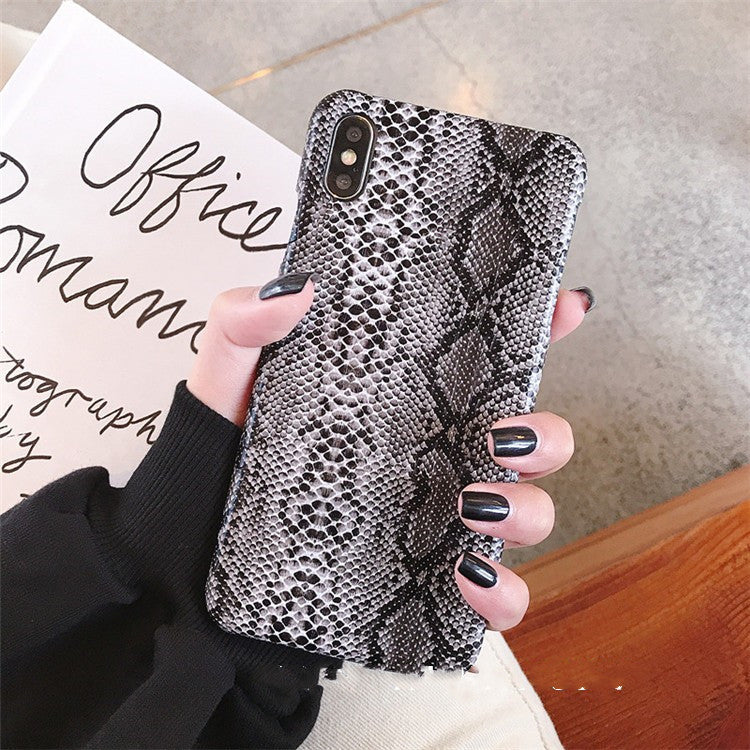 Leather luxury snake skin mobile phone case