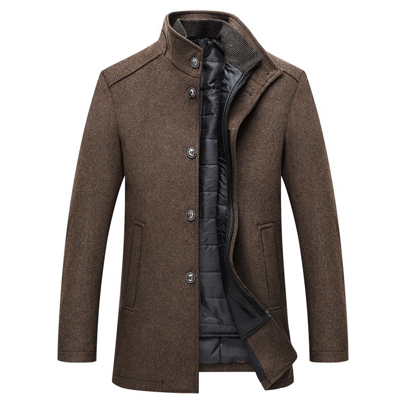 Long Men's Coats Polyester Fiber Business Gentleman look. Classic trendy fishionable look.
