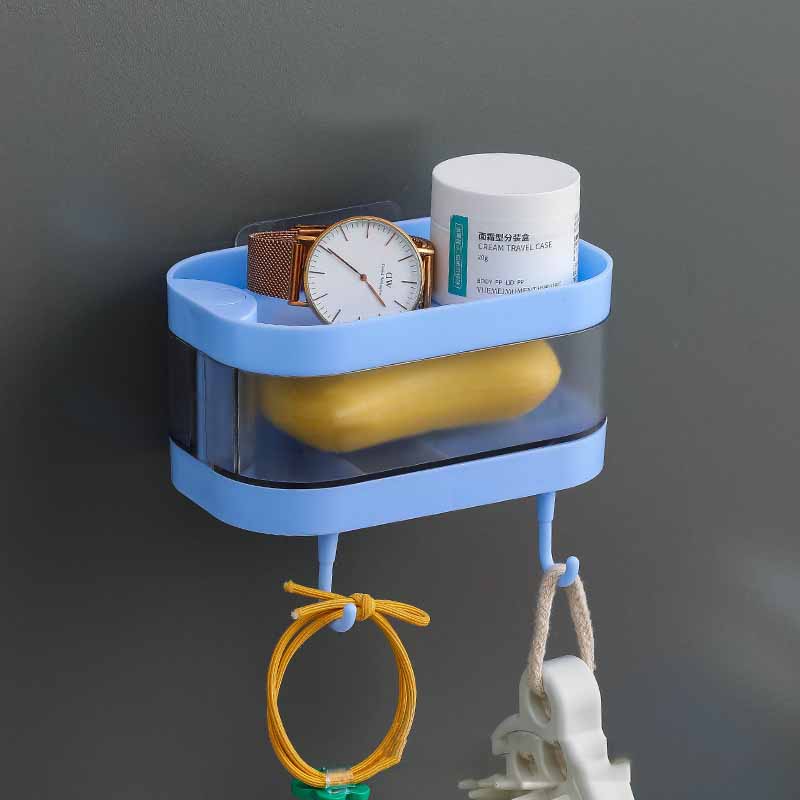 Bathroom Soap Box Wall-mounted Multi-layer Soap Box Toilet Rotatable Drain Soap Box Multifunctional Toiletry Rack Wall Shelf