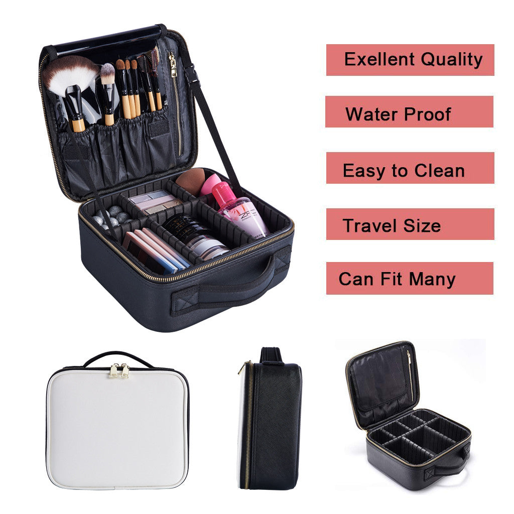 Makeup With Adjustable Dividers Portable Travel Cosmetic Bag Organize Case