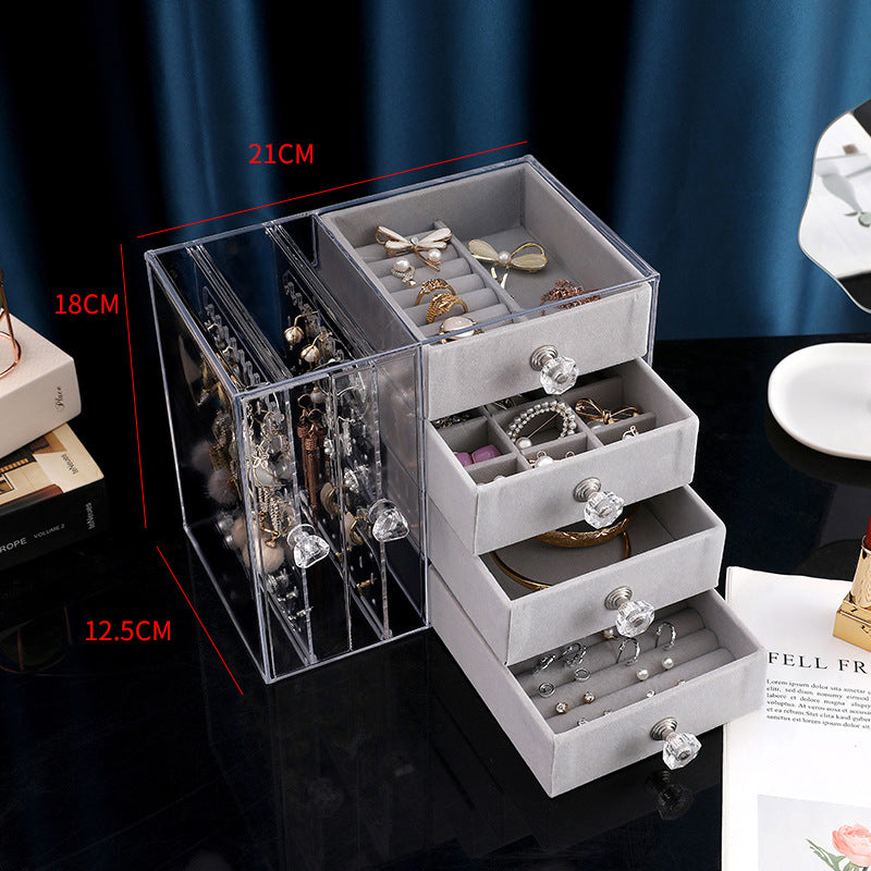 Earrings Necklace Jewelry Storage Box Transparent Large Capacity