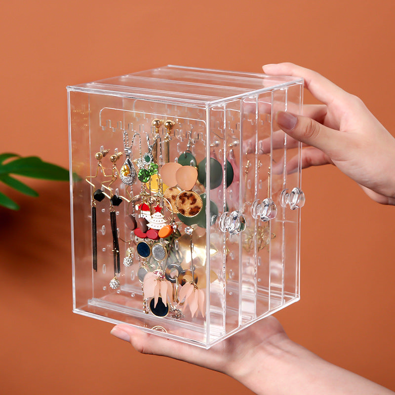 Transparent earring storage box