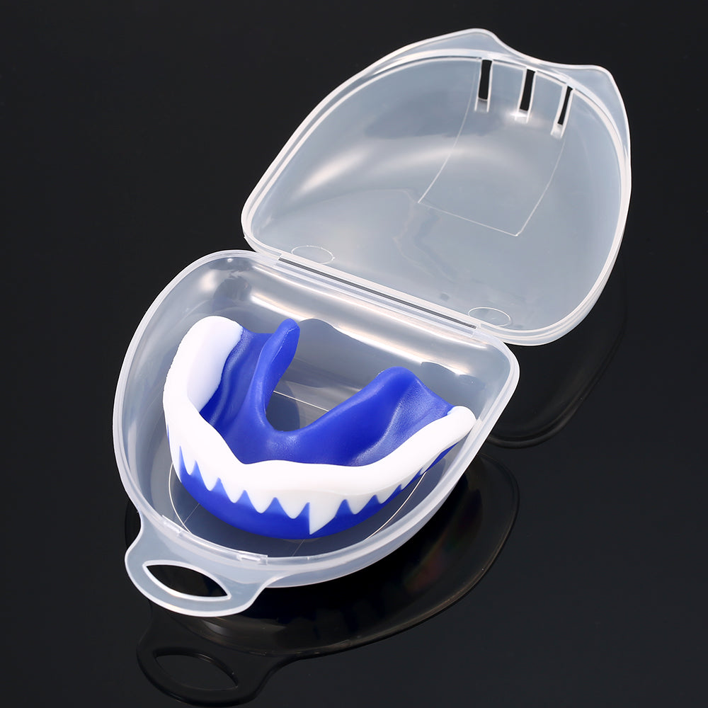 Premium Blue Adult Basketball Boxing Teeth Guard with Storage Box. Different colors nice look