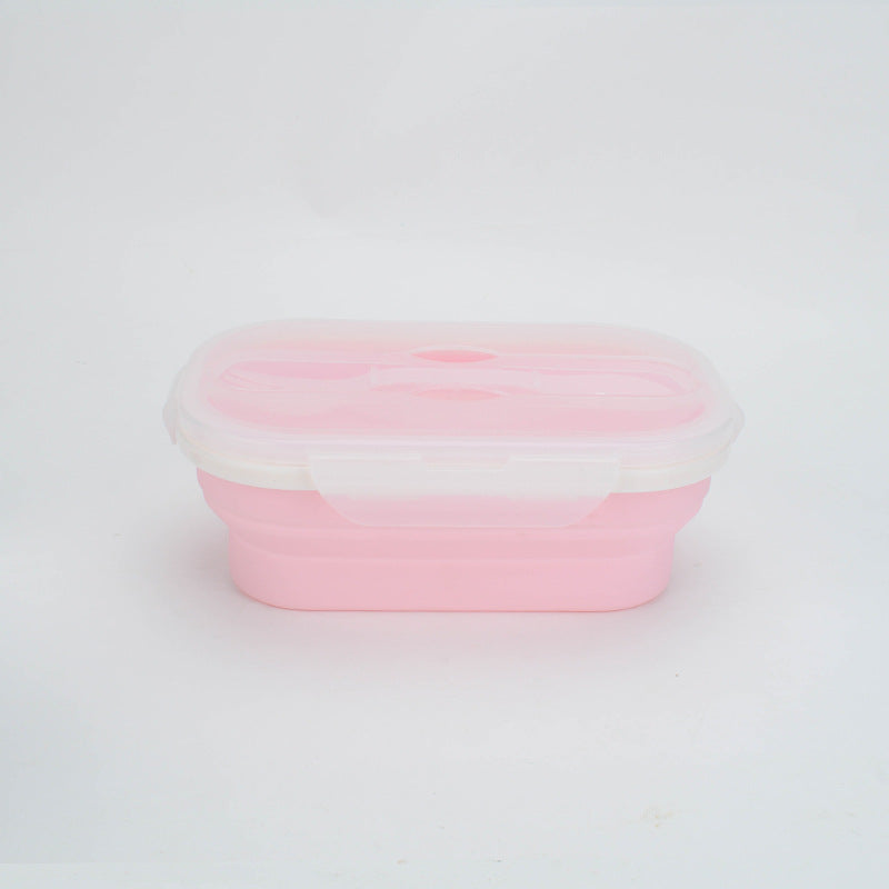 Portable foldable silicone lunch box