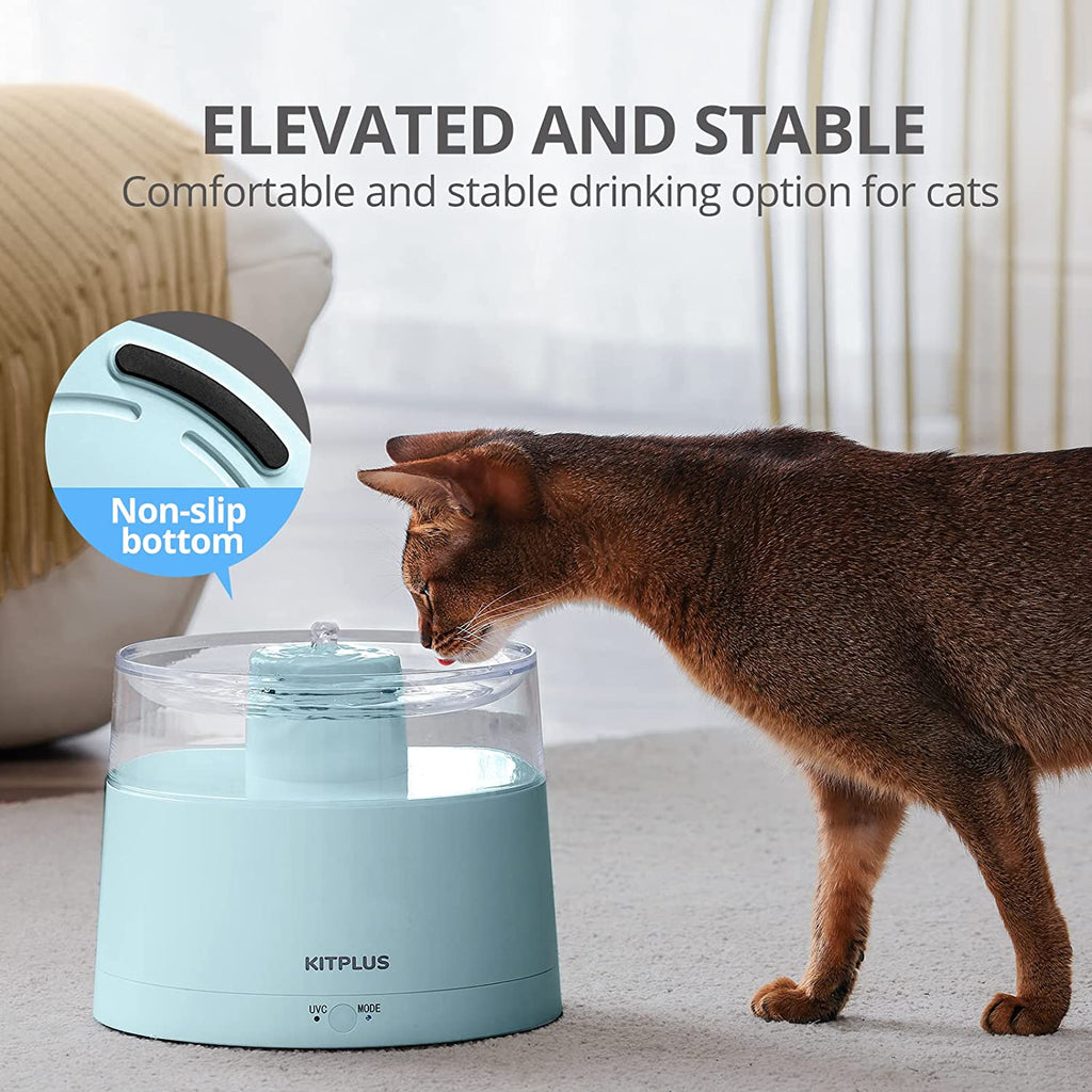 KITPLUS Cat Water Fountain With Wireless Pump, Automatic Cat Fountain , Smart Modes, Easy To Clean, Ultra Quiet Pet Water Fountain