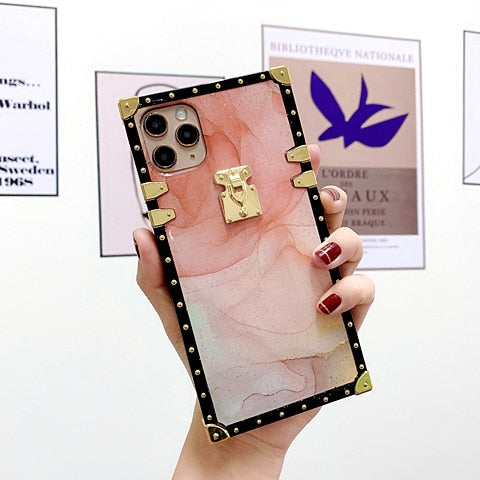 Luxury Square Marble Texture Phone Case